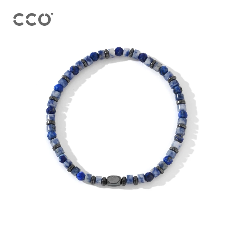 Cirocco 不锈钢手链 细珠手串轻奢蓝色复古串珠小众冷淡风手链男