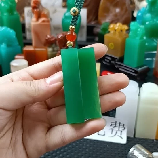 寿山石印石雅安绿