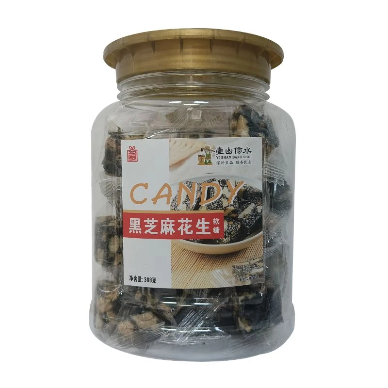 壹山傍水黑芝麻花生软糖300g正宗手工糕点零食花生芝麻糖罐装