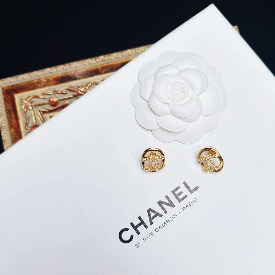 95新 Chanel/香奈儿 柚礼中古/香奈儿双c镂空双c耳钉xp