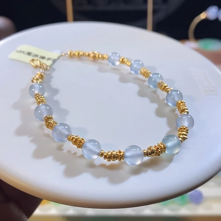 翡翠18K金镶嵌吊坠(不含链)翡翠高冰手链