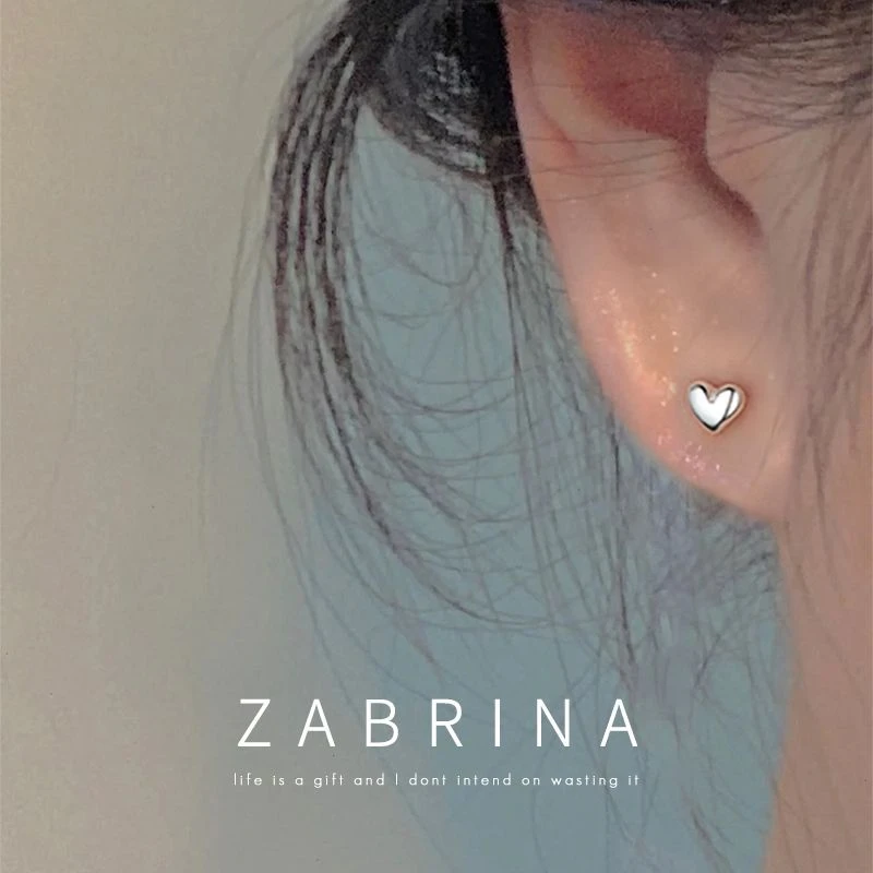 纯铜树脂耳饰 银针爱心耳钉女甜美小众新款潮心形桃心耳环耳饰