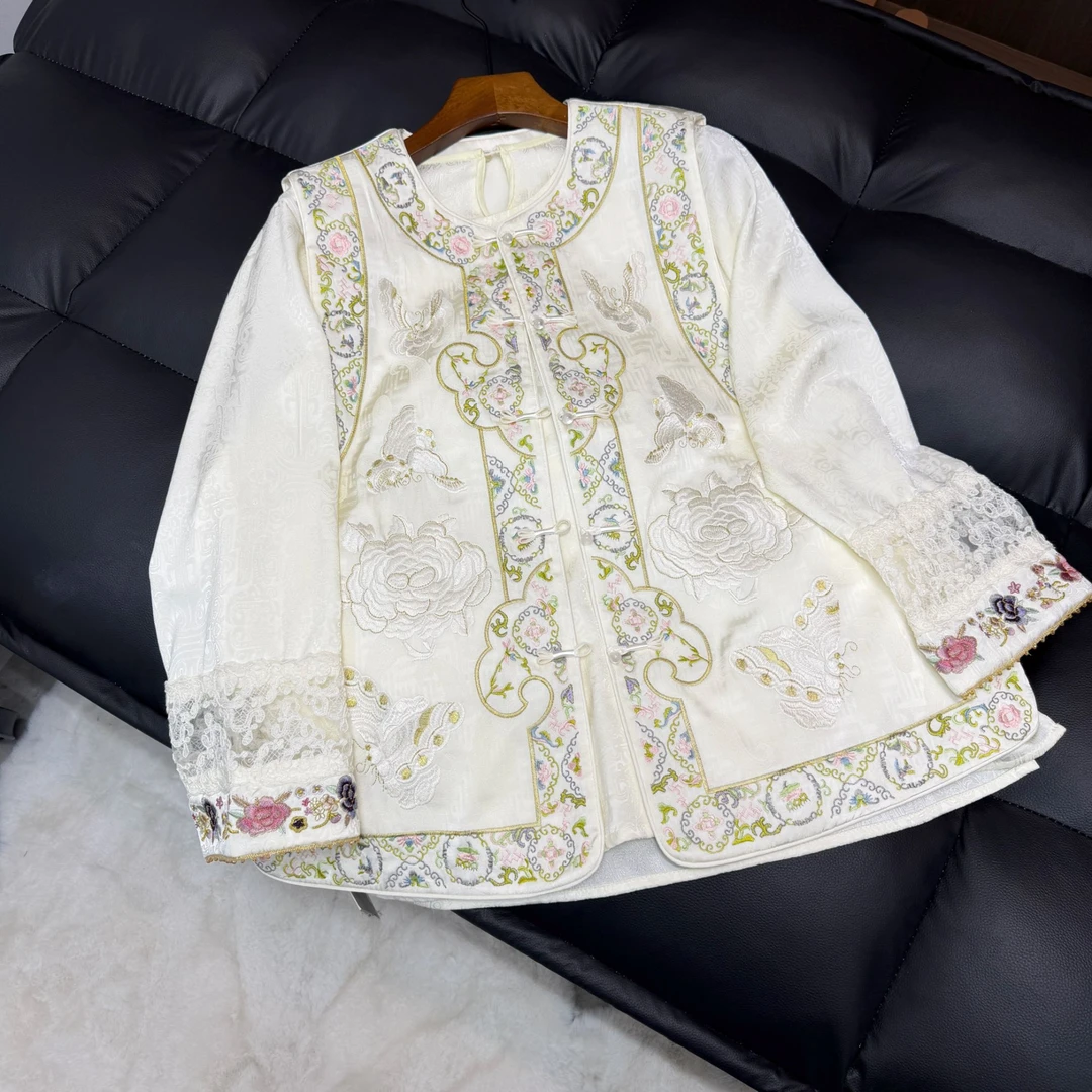 【云间蝶影】圆领冬刺绣无袖马甲中国风新中式新国潮上衣马甲