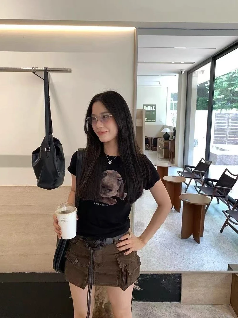 【清仓】圆领小狗印花短袖25766-1