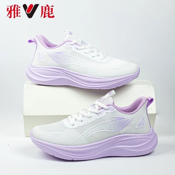 V/雅鹿情侣底减震跳绳训练跑步鞋车缝线公路支撑跑鞋舒适休闲女士