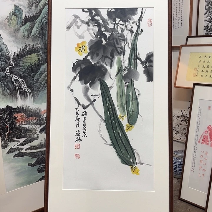 绘画带框手绘9247