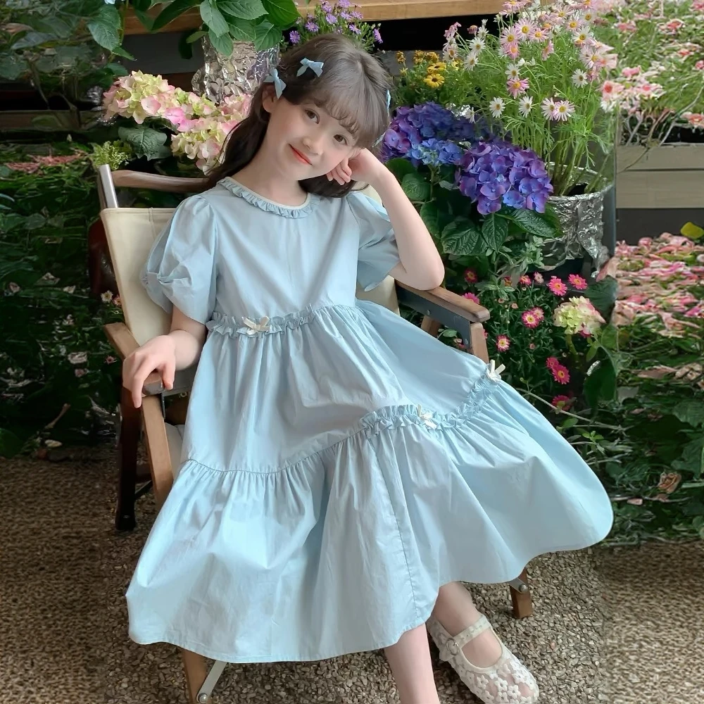 女童连衣裙夏装2025新款洋气童装小女孩休闲公主裙儿童夏季裙子薄