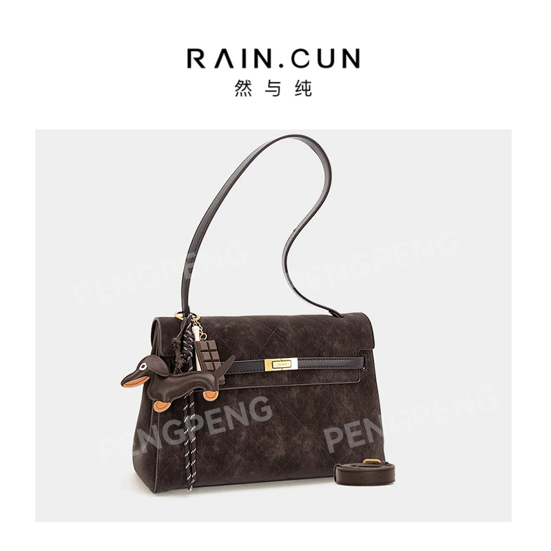 RAIN.CUN ZT-D8091-乌木咖 轻奢女士时尚通勤小众百搭斜挎包