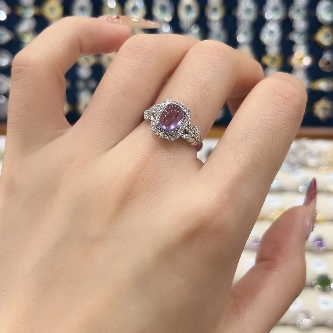 紫晶女款银S925镶嵌戒指