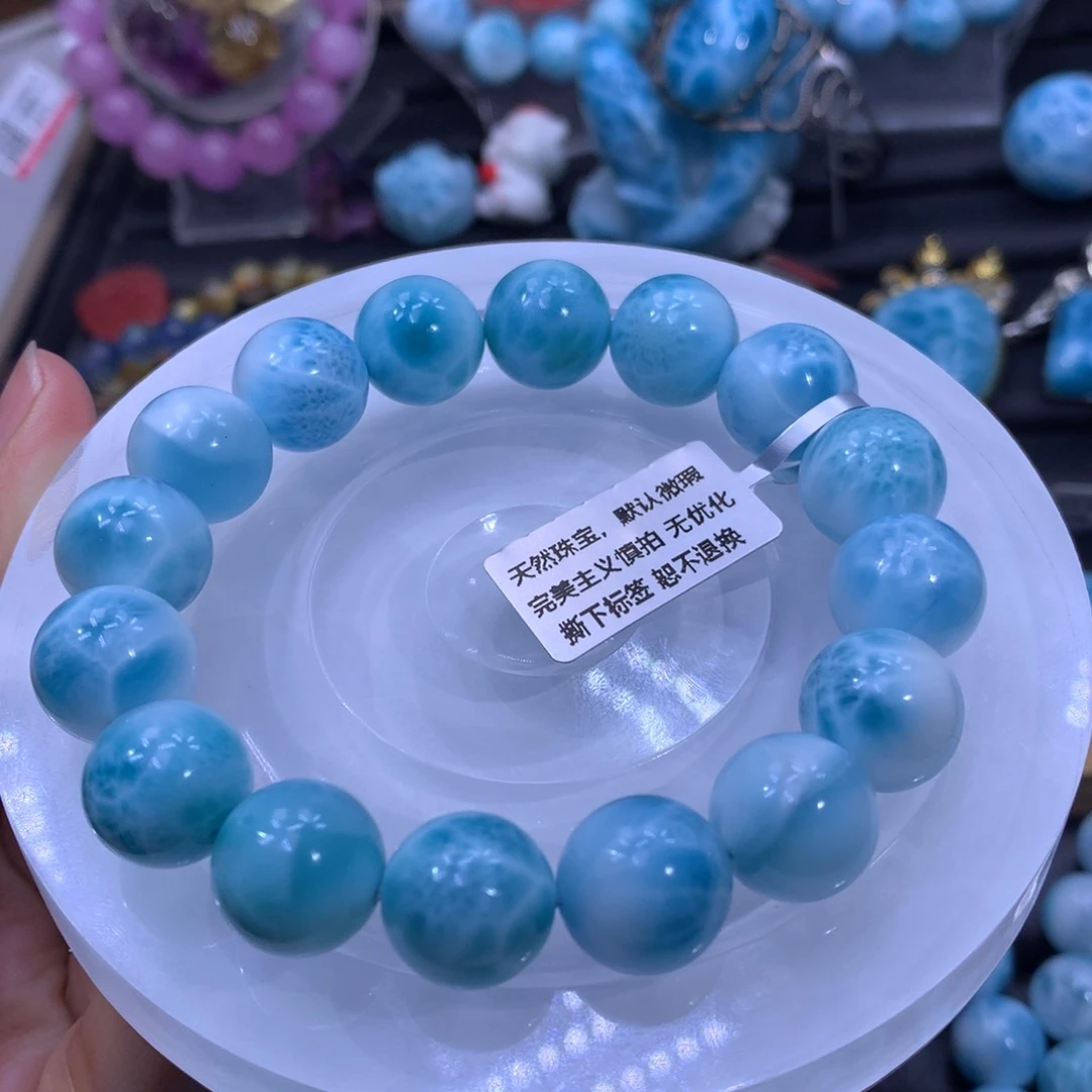 未镶嵌针钠钙石（海纹石）手链13m手串色差略异