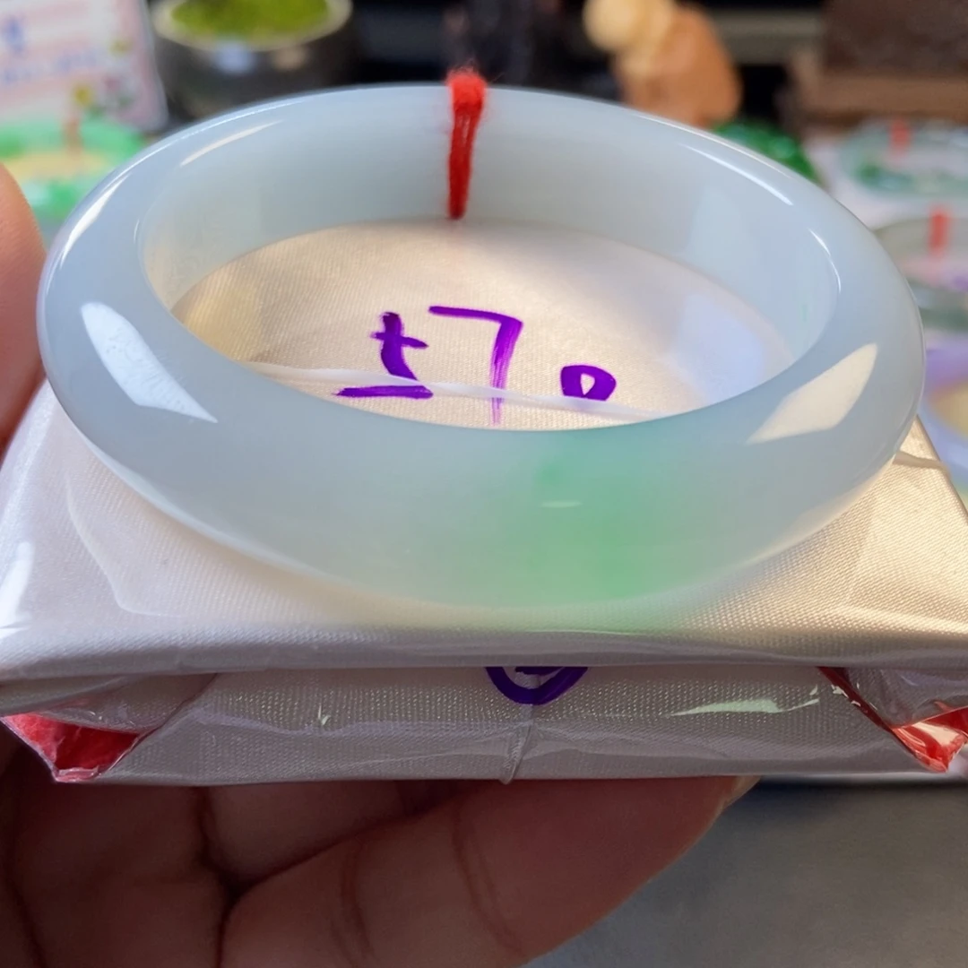 翡翠未镶嵌手镯18冰胶果冻底