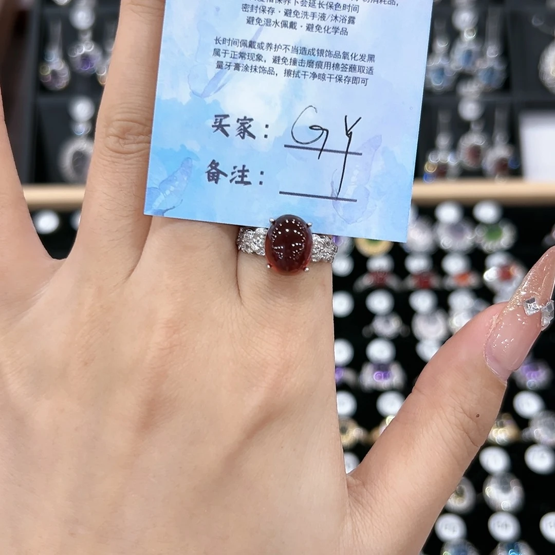 黄晶戒指银S925镶嵌戒指