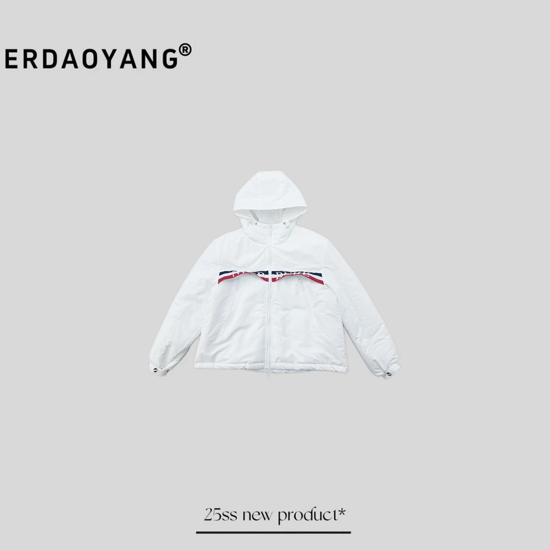 ERDAOYANG "伦敦人" 秋冬刺绣经典款夹棉重工连帽防水外套WTC128