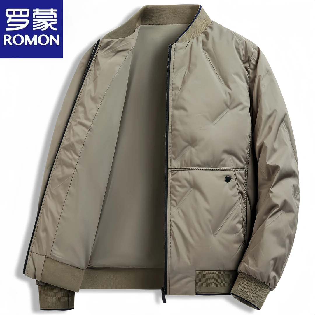 Romon/罗蒙韩版短款立领羽绒服男士时尚休闲潮流百搭帅气男款外套
