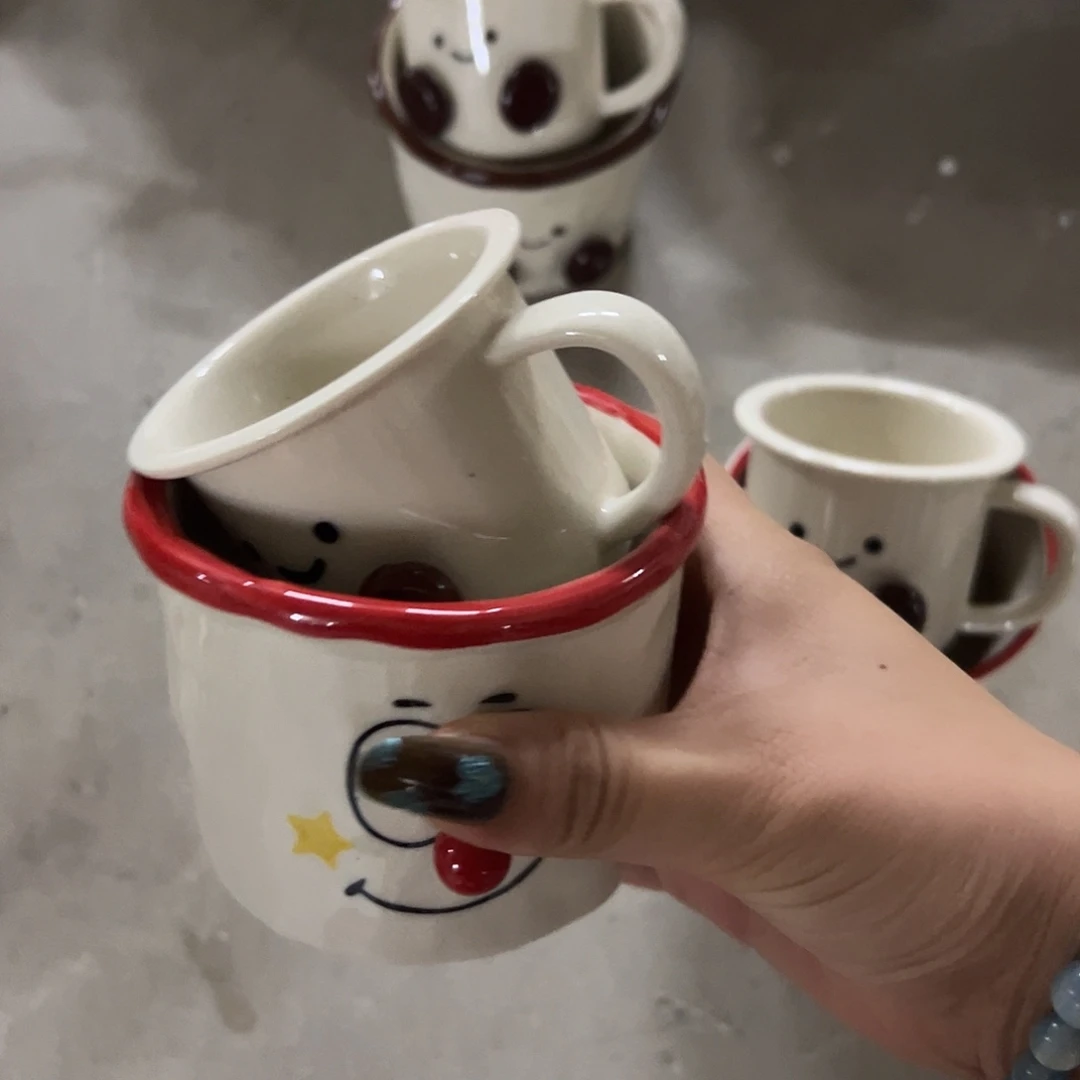 搪瓷微瑕红鼻子手握加小可可豆