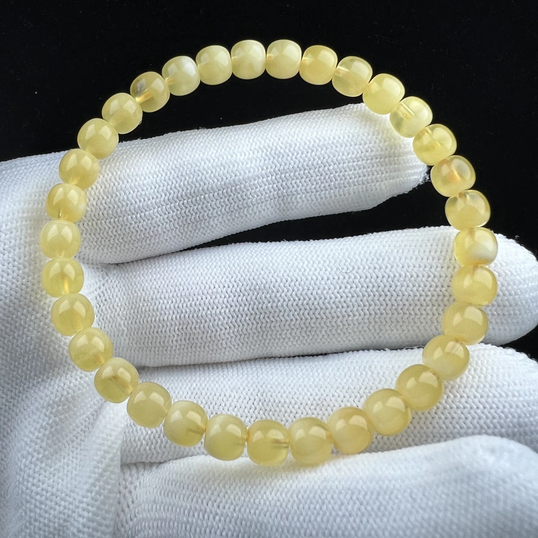 R8111天然原矿蜜蜡 金绞蜜单圈 6*5.4mm支持复检