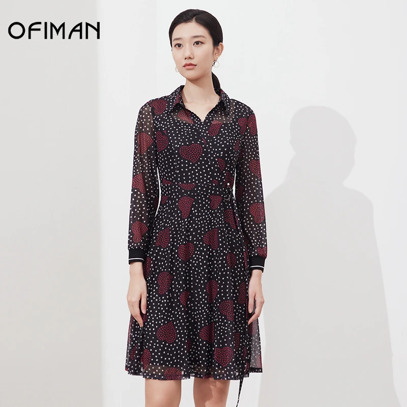 【小熊专属】Ofiman季复古POLO领短裙休闲通勤高腰连衣裙