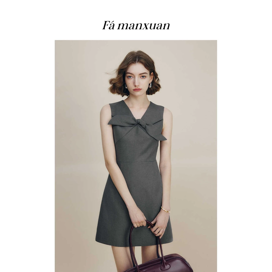 【陈大可专属】法曼萱连衣裙女2025年夏显气质裙子