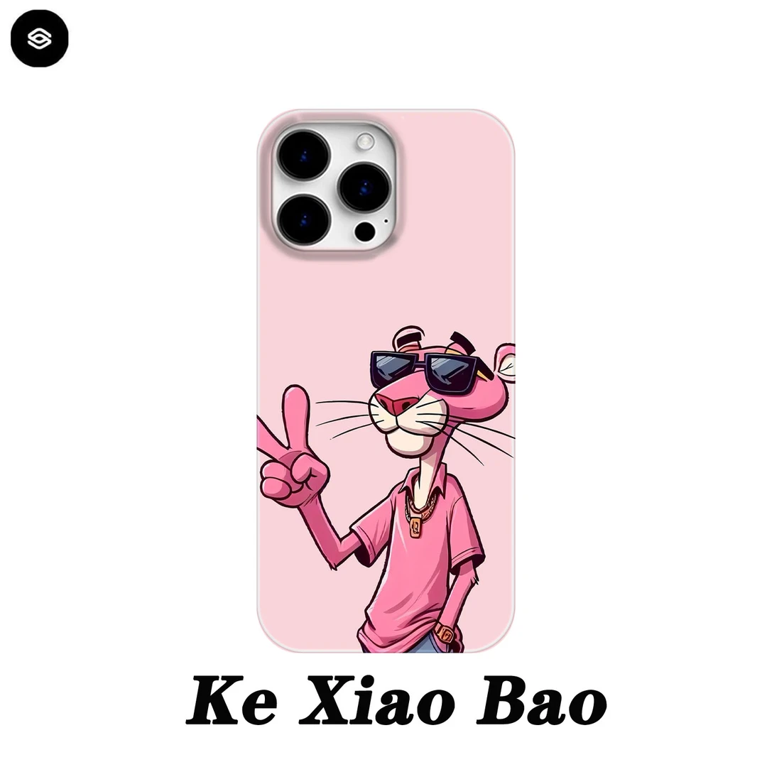 比耶粉红豹适用苹果16promax手机壳15pro个性14趣味13p/12pro小众