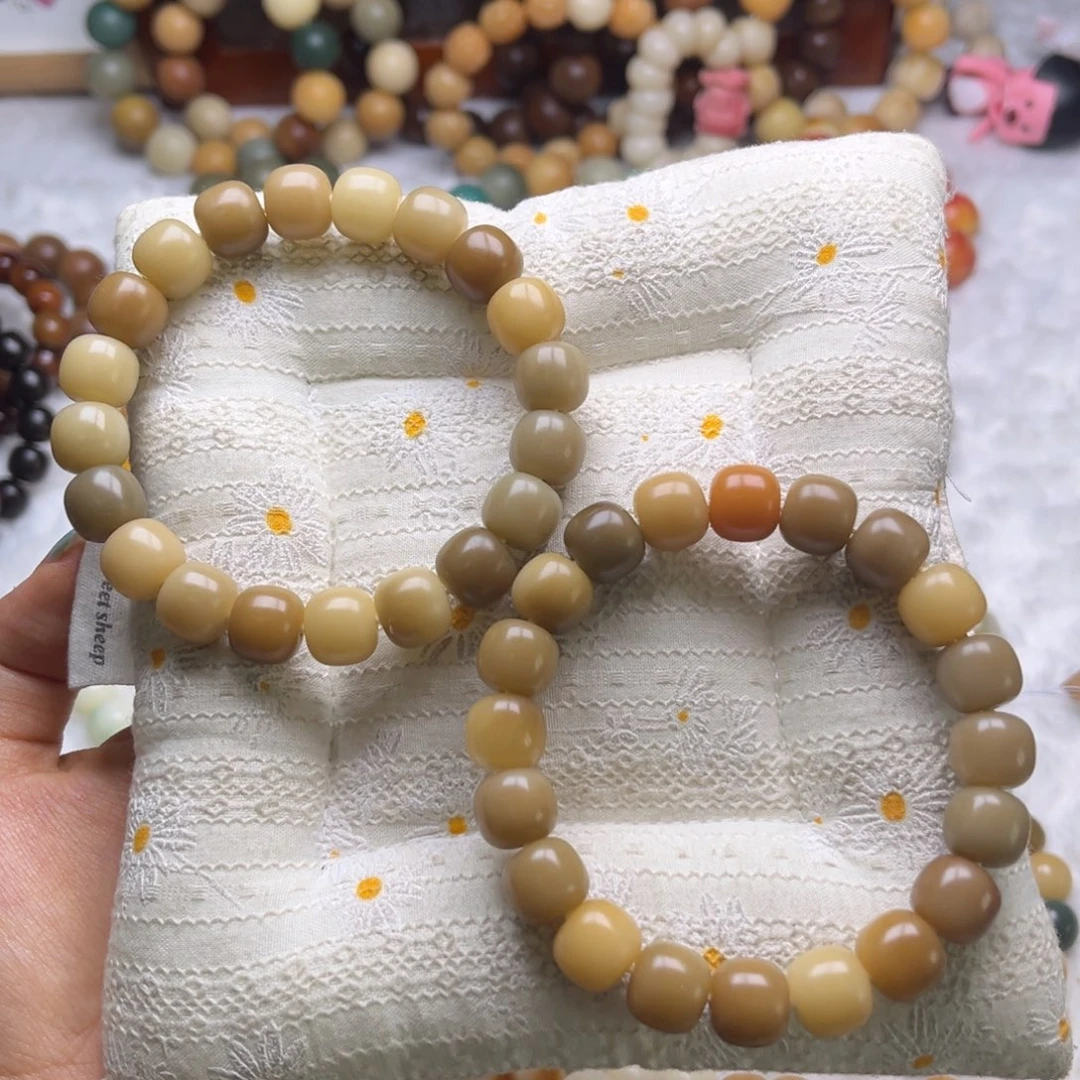 菩提根/象牙果吊坠灰咖桶珠卡12干磨