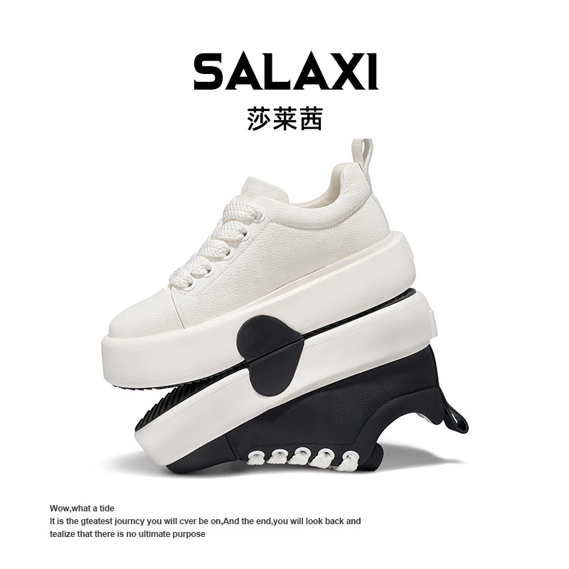 SALAXI/莎莱茜 冬季新品轻奢小众爱心鸳鸯增高百搭男女户外运动鞋