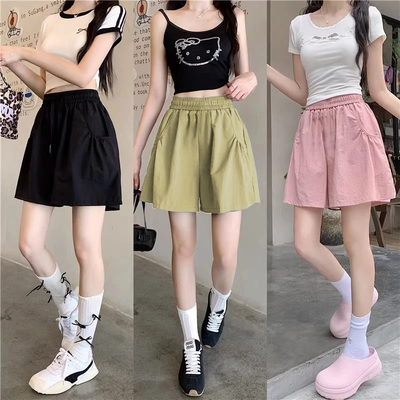 中大童短裤外穿山本料冰丝裤速干五分裤女童裤子夏装薄款运动洋气