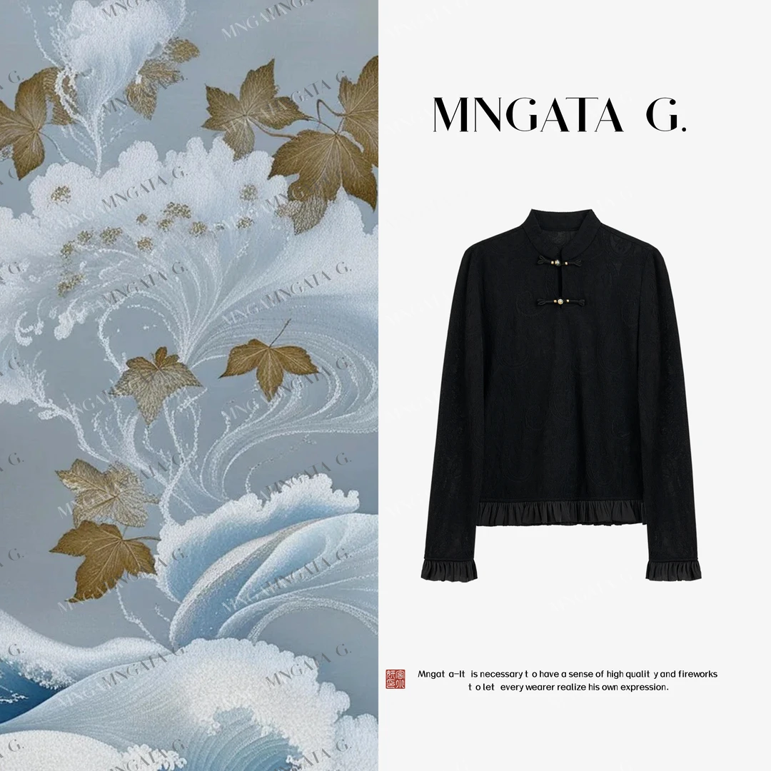 MNGATA G.宫小妍【中式·白泽】绵羊毛早秋新中式中国风上衣5061654