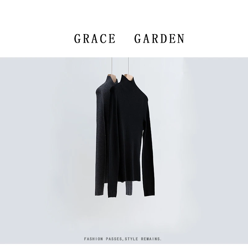 GRACE GARDEN【打底衫！】25早春纯色修身打底针织衫ZZS5A0405