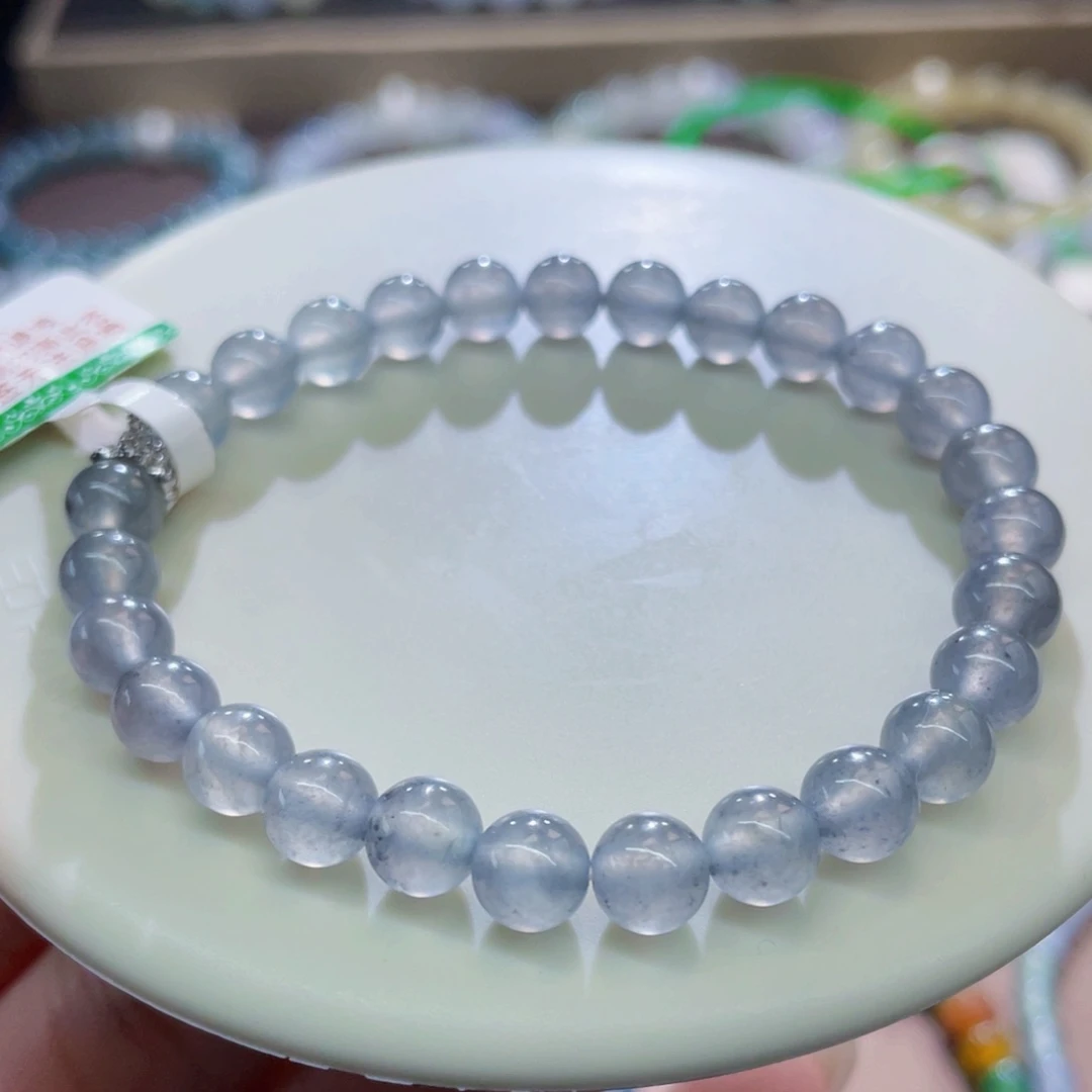 未镶嵌手链翡翠黑钢卡6.5