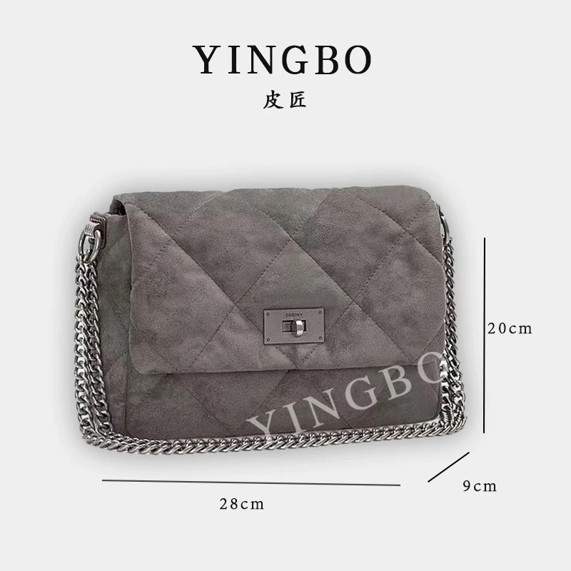【英柏甄选】ZT-D8063-鹿皮灰 然与纯小众设计感时尚单肩百搭女包