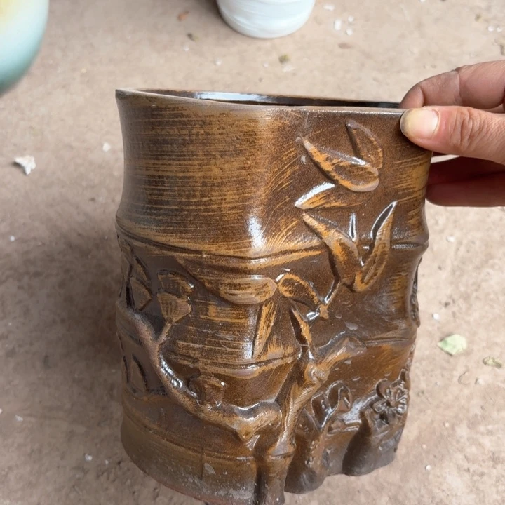 紫砂花盆口径14/17有孔