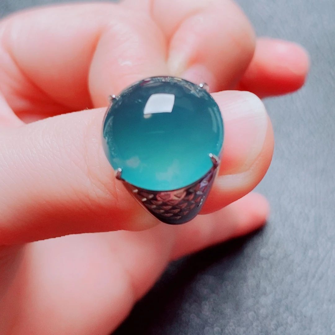 翡翠银S925镶嵌戒指