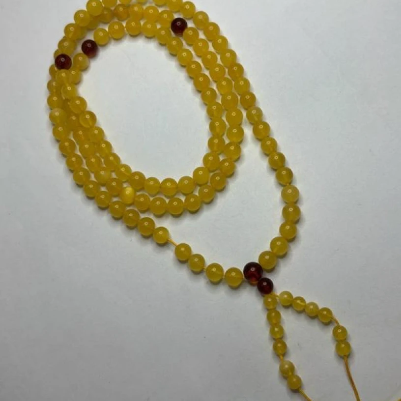 B98 琥珀蜜蜡长链手链6mm