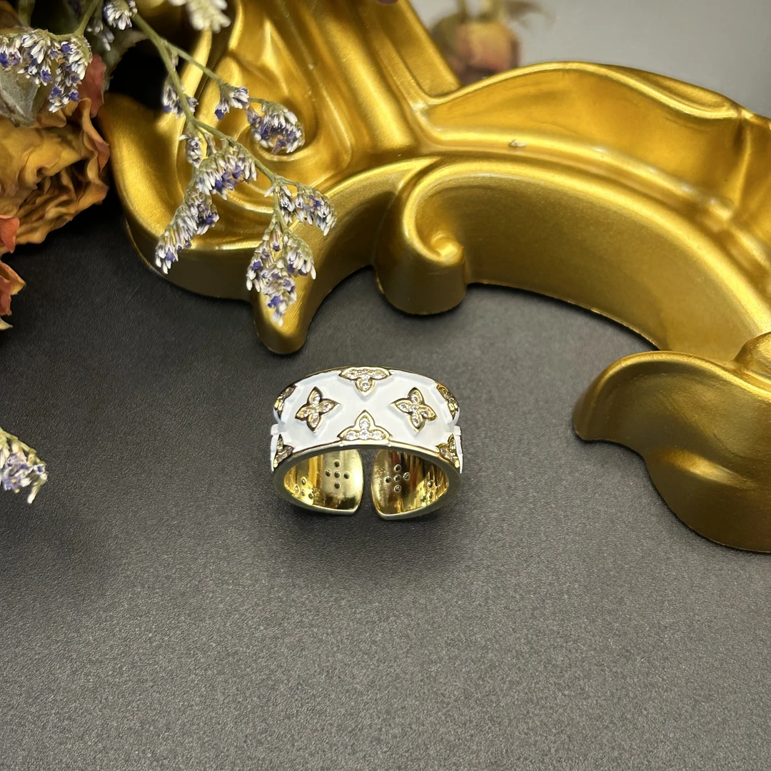 铜合金戒指 【077】时尚洋气小香风戒指女小众轻奢时尚气质开口指环