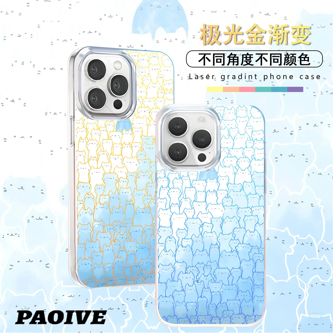 满屏猫咪适用苹果华为vivo一加iPhone小米红米极光手机壳