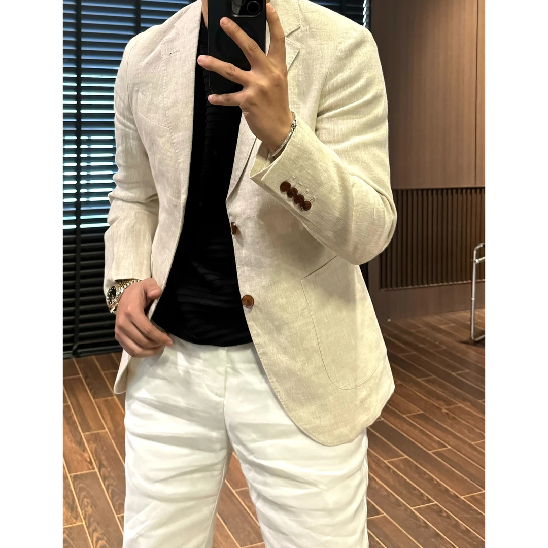 【100%亚麻西服L·P】2025春夏亚麻西服外套老钱优雅西装·2253