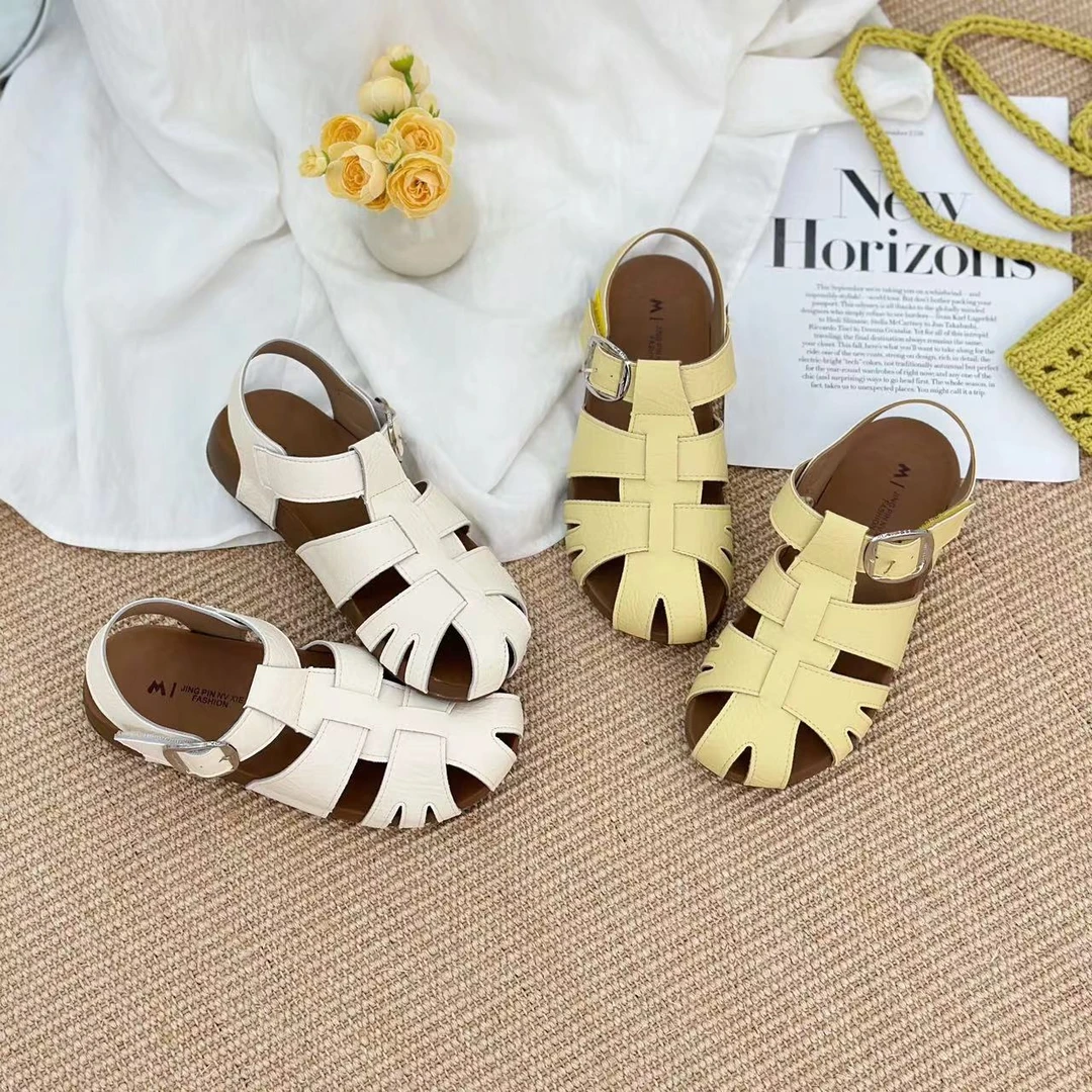 (偏大一码)鱼骨型罗马凉鞋211(F211)【7788桃子1】