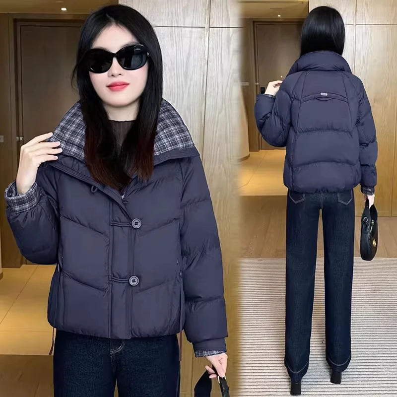 羽绒棉服女2025冬季新款时髦洋气立领显瘦小个子短款新款潮牌女装