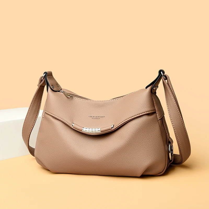 正品专柜女士包包单肩包2025新款软皮中年百搭简约妈妈通勤斜挎包