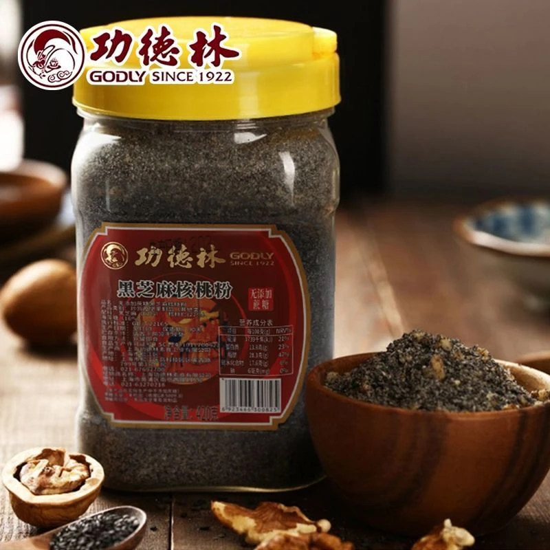 【春节不停发】功德林无蔗糖黑芝麻核桃粉即食营养早餐代餐冲饮420g