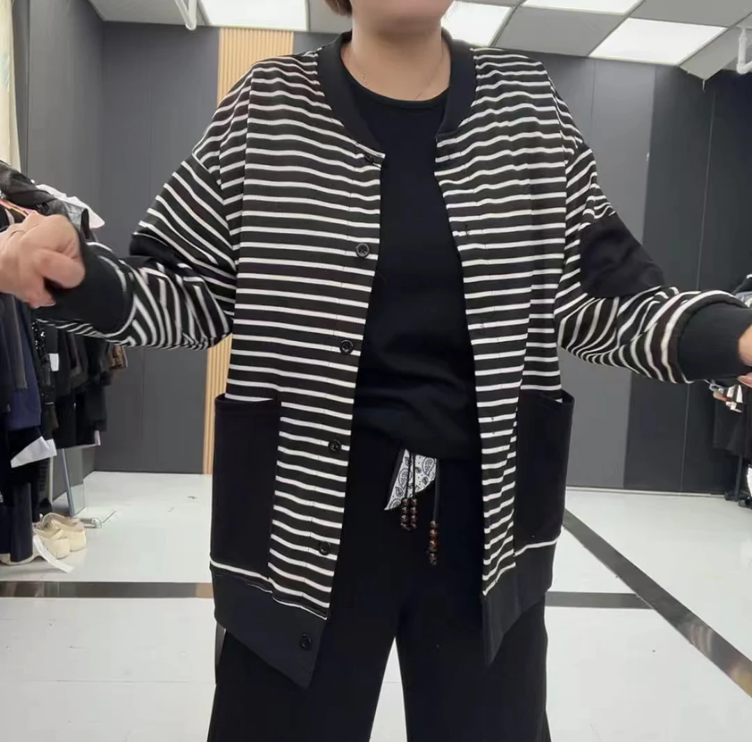 旭8103宽松型耐磨长袖拼接中长款休闲外套