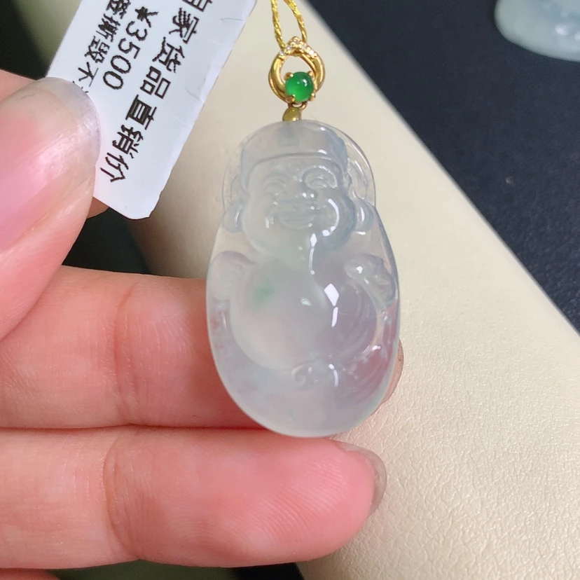 【闪购商品】翡翠颈饰18K金镶嵌苏*财神