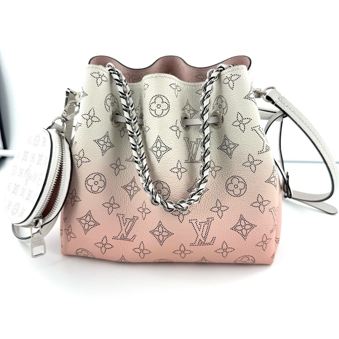 99新 LouisVuitton/路易威登 芯片款bella月光女神包 渐变粉L7092