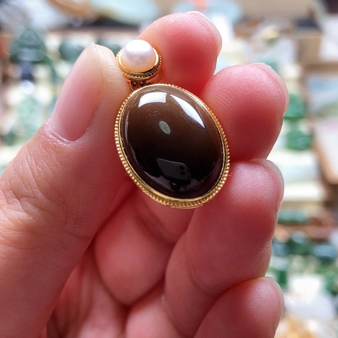 吊坠(不含链)银S925镶嵌和田玉