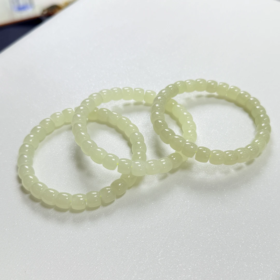 【小宝珠宝】2 T82138-蜂蜜水和田玉手串-多样性发一件-7.5x6.5mm