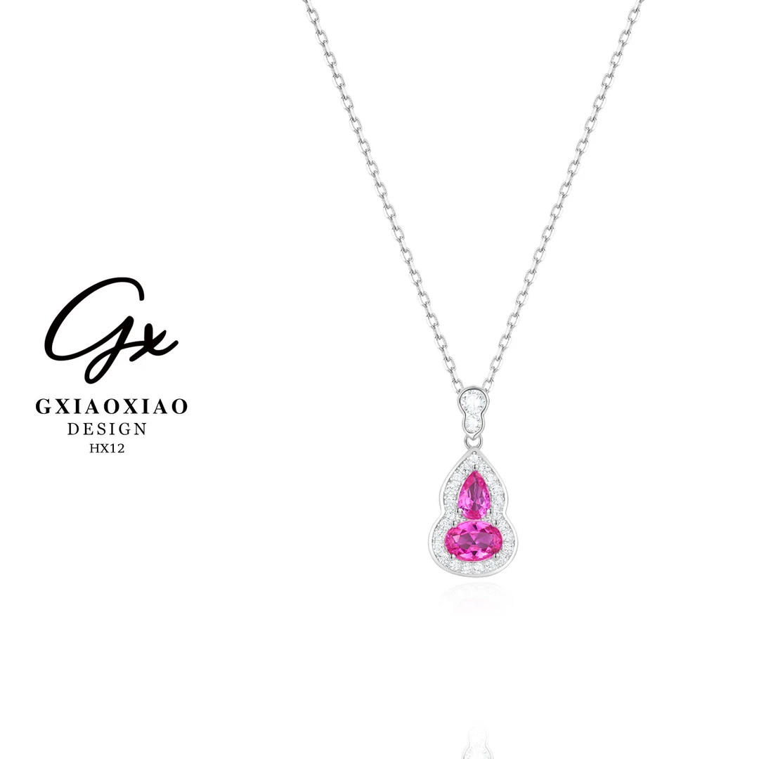 G XIAOXIAO 925银 镀K金 高级感气质轻奢时尚葫芦项链 HX12