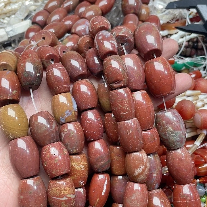 玛瑙/玉髓珠宝半成品未镶嵌4颗战国红桶珠