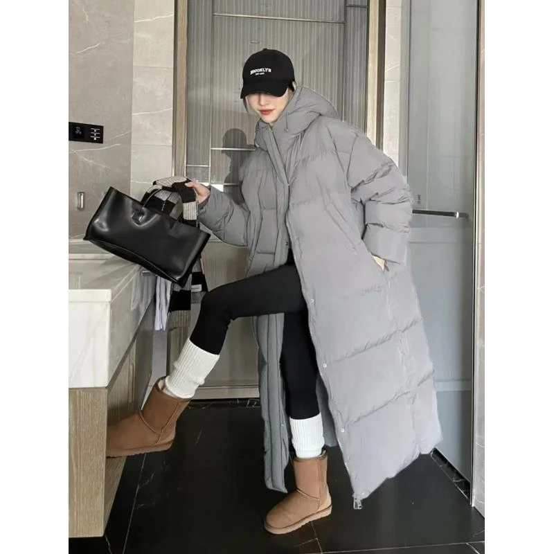 【超长款大被子】羽绒服女过膝宽松加厚白鸭绒情侣款抗寒外套