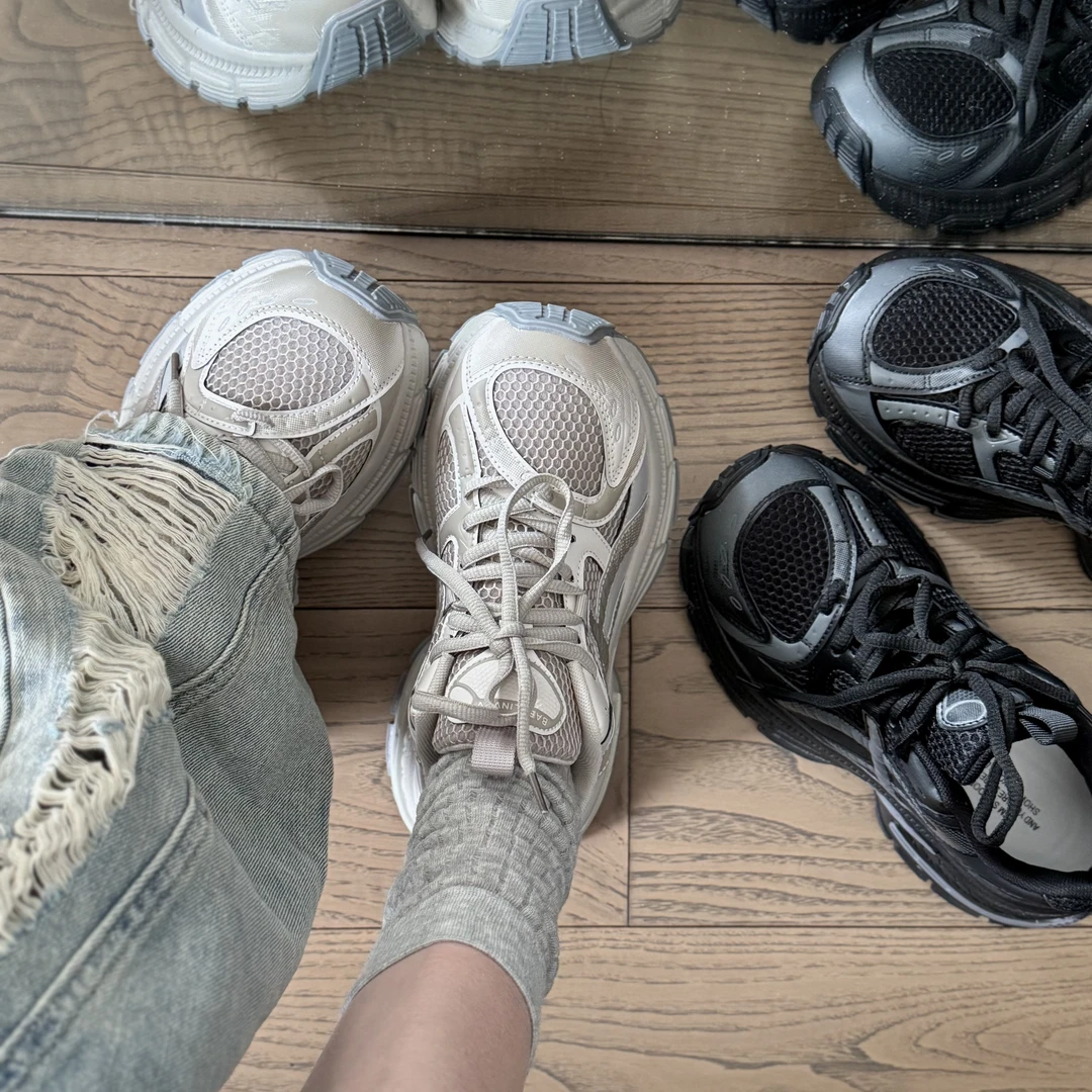 【DAMAI】-废土美学-网面透气运动鞋女2025新款复古增高厚底老爹鞋