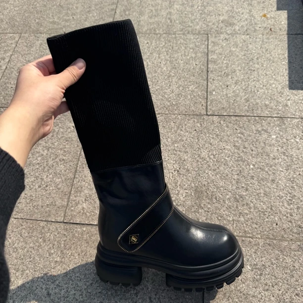 【长靴清仓浮力】圣大保罗品牌~春秋冬真皮时尚女鞋~长靴